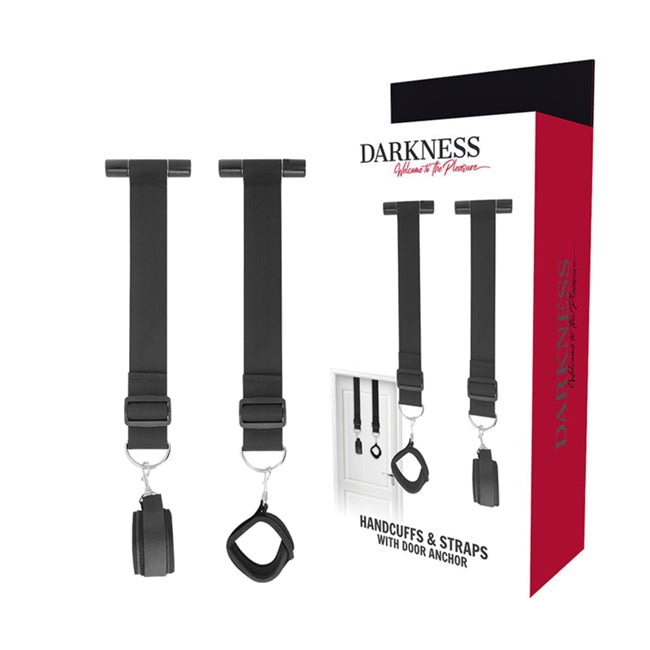 Catuse pentru jocuri erotice DARKNESS - Bondage Door, ajustabile, negre