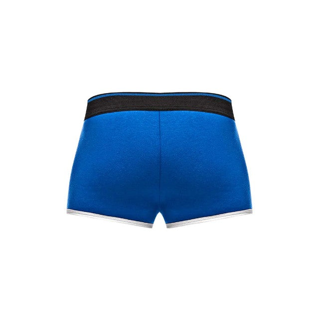 Chilot sexy bărbați MALE POWER Retro Sport, din bumbac, design cu dungi subțiri albe, mărime M, negru cu albastru