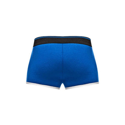 Chilot sexy bărbați MALE POWER Retro Sport, din bumbac, design cu dungi subțiri albe, mărime M, negru cu albastru