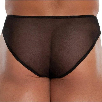 Chilot sexy bărbați SOFTLINE Thong 4467, cu design tuxedo cu papion, din plasă și satin, negru cu alb, mărime M/L