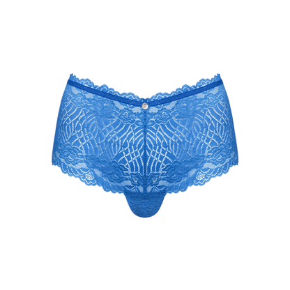 Chilot sexy OBSESSIVE Bluellia, din dantelă, decupaj decorativ la spate, culoare albastru, mărime S/M