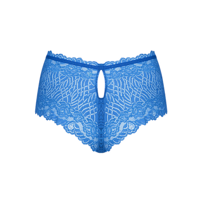 Chilot sexy OBSESSIVE Bluellia, din dantelă, decupaj decorativ la spate, culoare albastru, mărime S/M