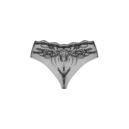 Chilot sexy OBSESSIVE Perisia, din plasă, cu model floral, croială clasică, culoare negru, mărime XS/S