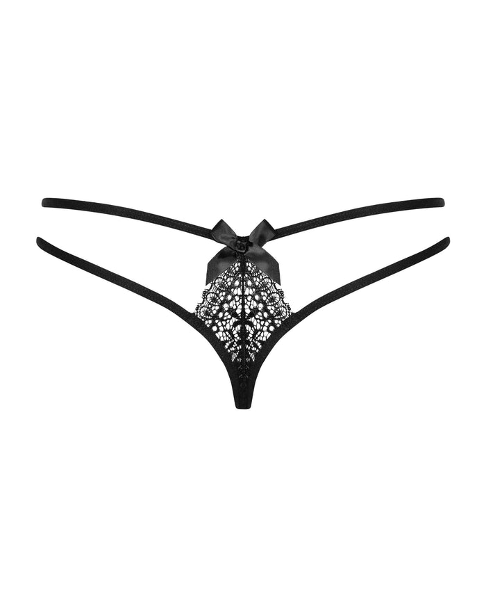 Chilot tanga sexy Obsessive Intensa Double Thong, S/M, negru