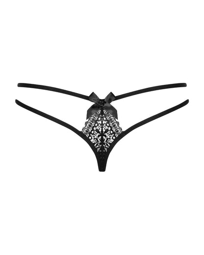 Chilot tanga sexy Obsessive Intensa Double Thong, S/M, negru