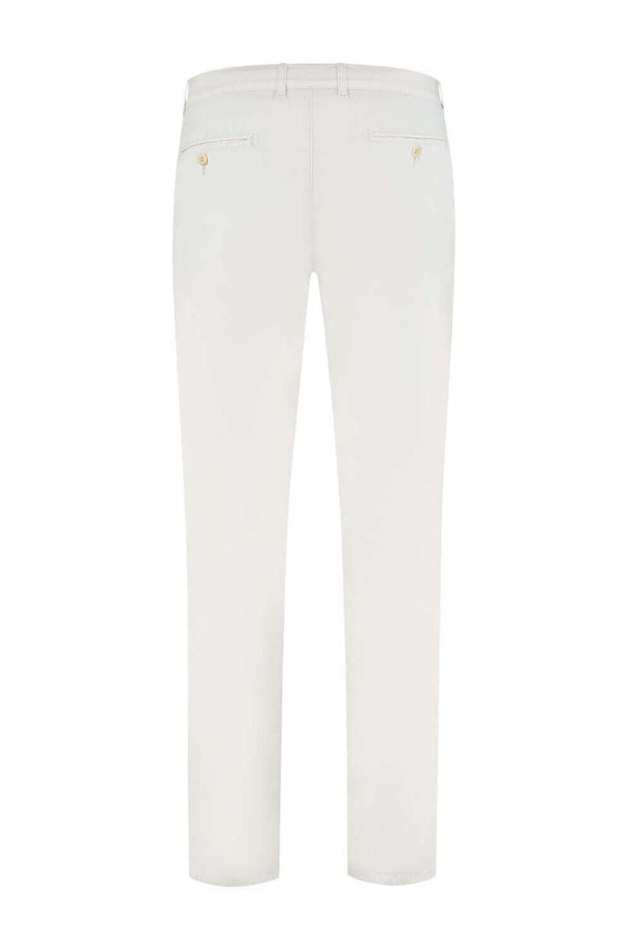 Chino linnenlook wit