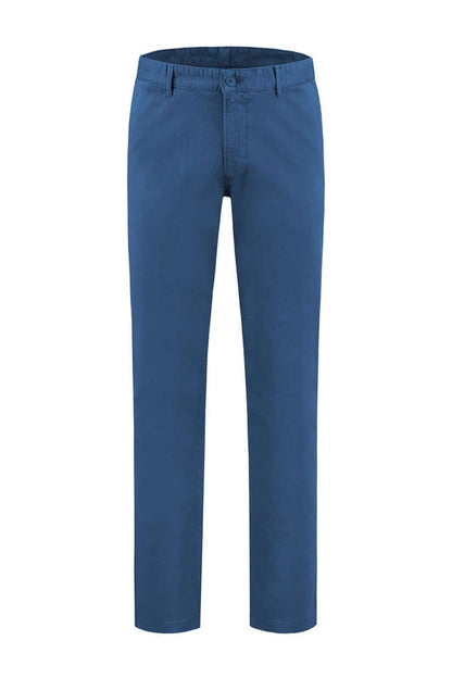 Chino seas-nos royal blue, koningsblauwe chino met stretch, katoen-elastaan mix, comfortabel.