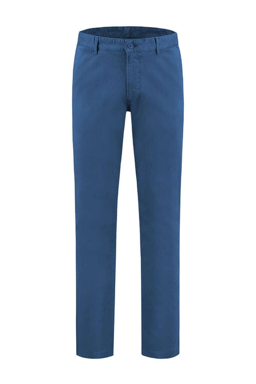 Chino seas-nos royal blue, koningsblauwe chino met stretch, katoen-elastaan mix, comfortabel.