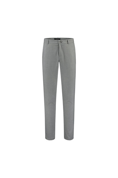 Chino slim miniruit zwart-grijs
