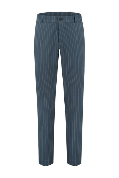 Chino slim streep blauw