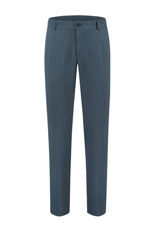 Chino slim streep blauw