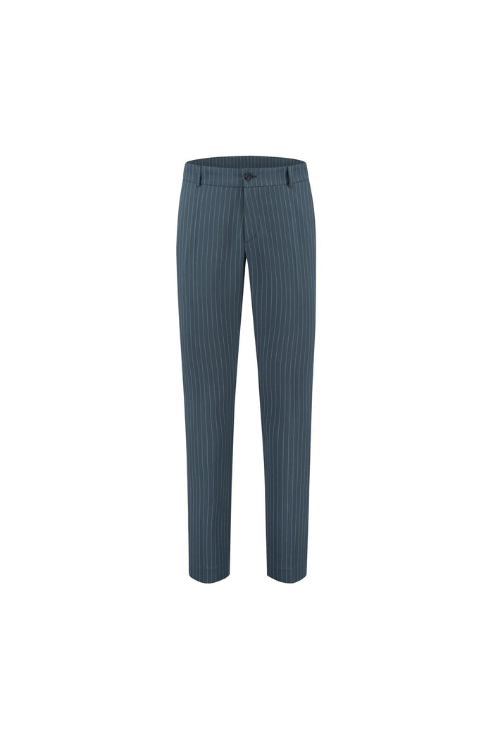 Chino slim streep blauw