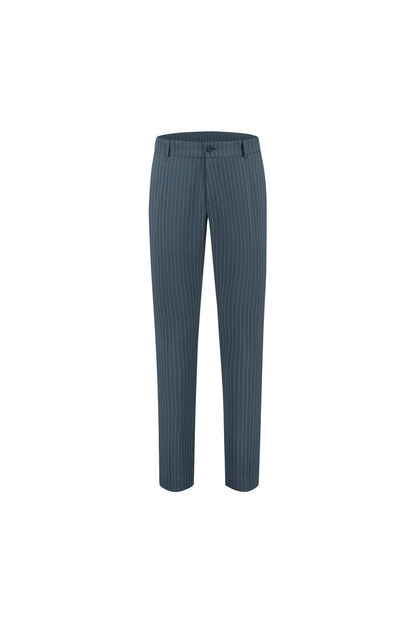 Chino slim streep blauw