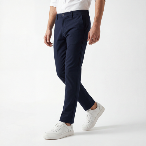 Chino stretch dobby navy