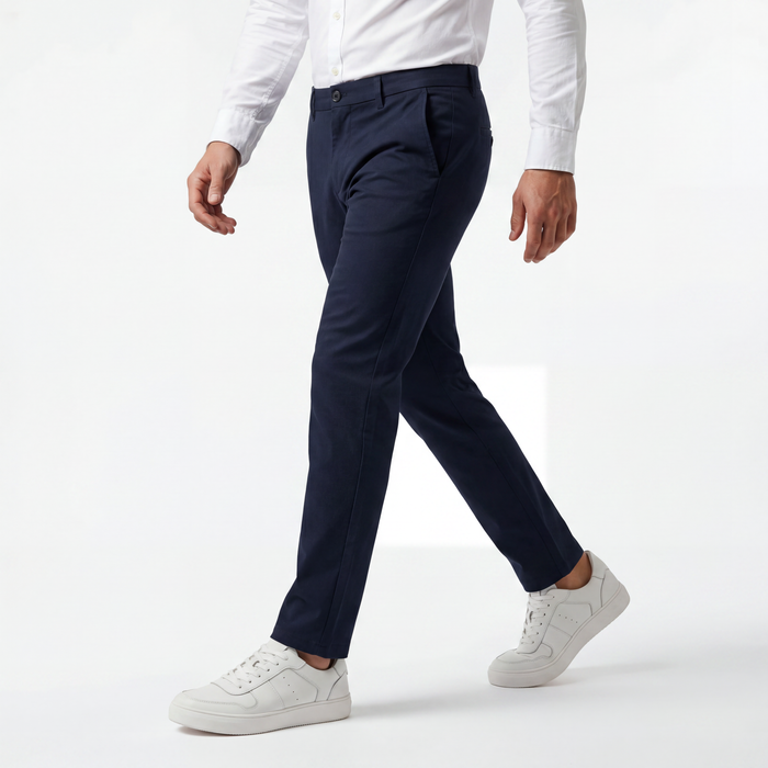Chino stretch dobby navy