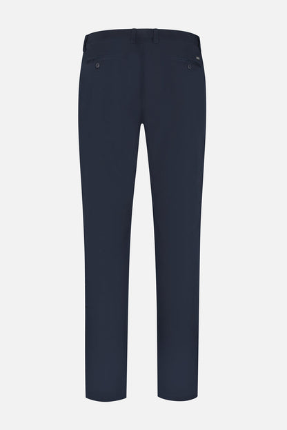 Chino stretch dobby navy back view of stylish navy pants, perfect for casual or formal wear.