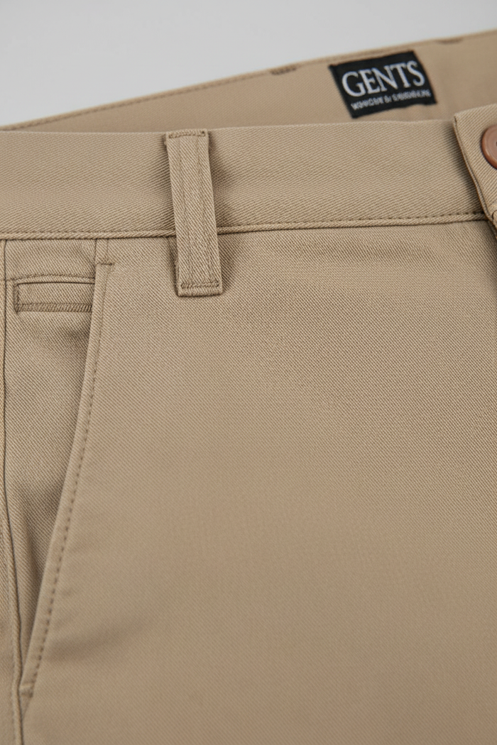 Chino stretch structuur camel