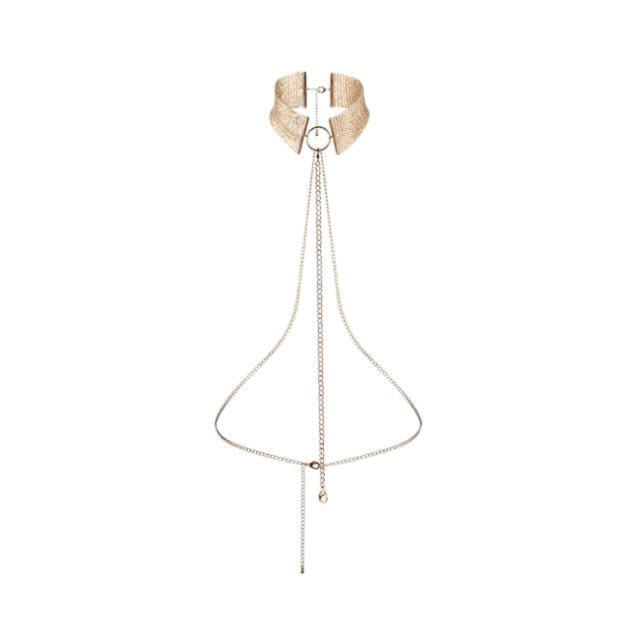 Choker din plasă metalică cu lanț reglabil BIJOUX - Desir metallique, pentru femei, gold
