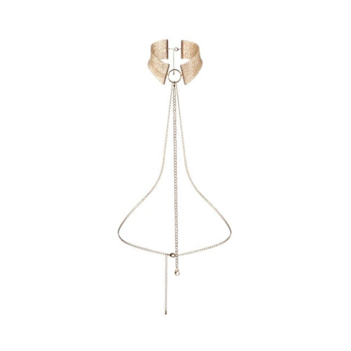 Choker din plasă metalică cu lanț reglabil BIJOUX - Desir metallique, pentru femei, gold