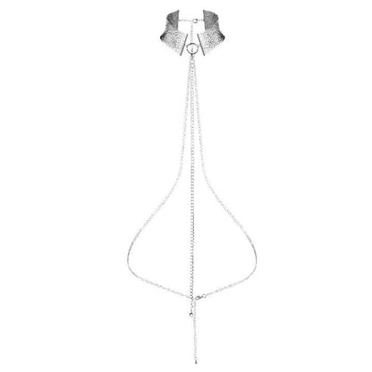 Choker din plasă metalică cu lanț reglabil BIJOUX - Desir metallique, pentru femei, Silver