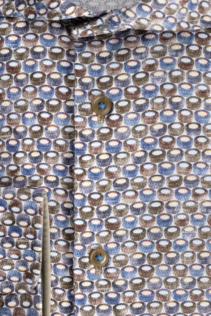 Cirkelprint blauwbruin