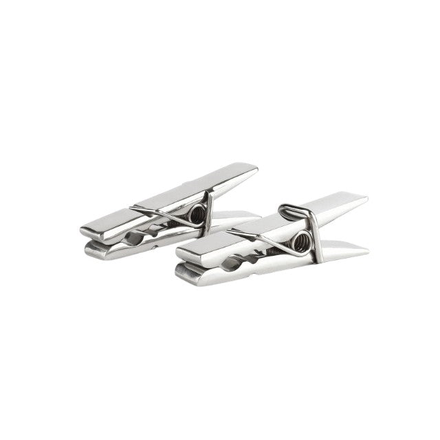 Clești MR. STEEL Clothespins Nipple Clamps, utilizare pe sfârcuri în jocuri BDSM, din oțel inoxidabil, argintiu