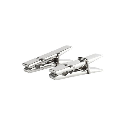 Clești MR. STEEL Clothespins Nipple Clamps, utilizare pe sfârcuri în jocuri BDSM, din oțel inoxidabil, argintiu