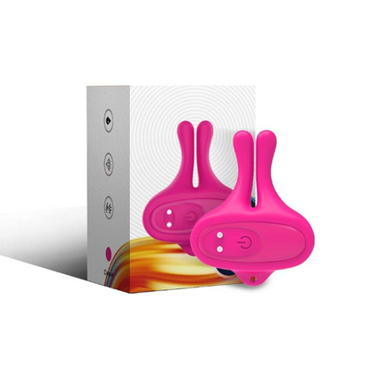 Cleme pentru sfârcuri ARMONY Rabbit Shape, 9 funcții de vibrație, din silicon medical, rezistent la apă, roz