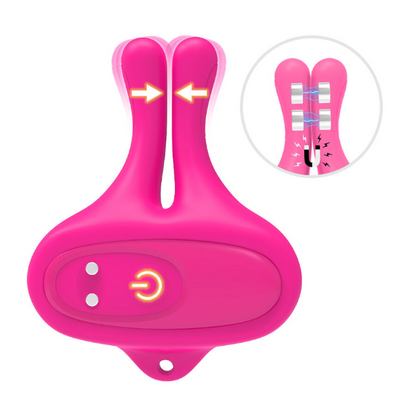 Cleme pentru sfârcuri ARMONY Rabbit Shape, 9 funcții de vibrație, din silicon medical, rezistent la apă, roz