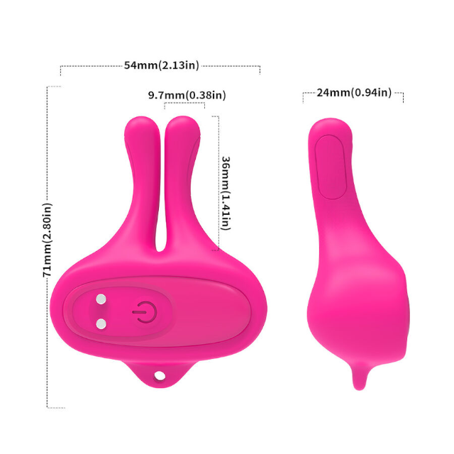 Cleme pentru sfârcuri ARMONY Rabbit Shape, 9 funcții de vibrație, din silicon medical, rezistent la apă, roz