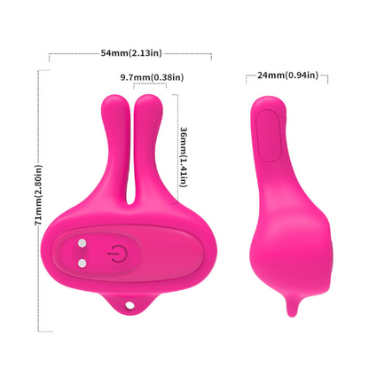 Cleme pentru sfârcuri ARMONY Rabbit Shape, 9 funcții de vibrație, din silicon medical, rezistent la apă, roz