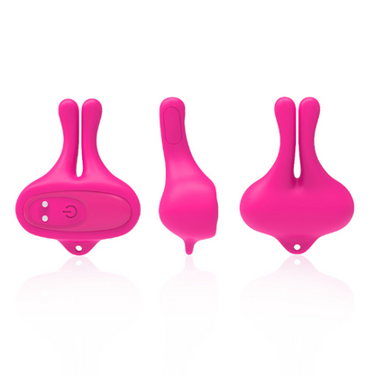 Cleme pentru sfârcuri ARMONY Rabbit Shape, 9 funcții de vibrație, din silicon medical, rezistent la apă, roz
