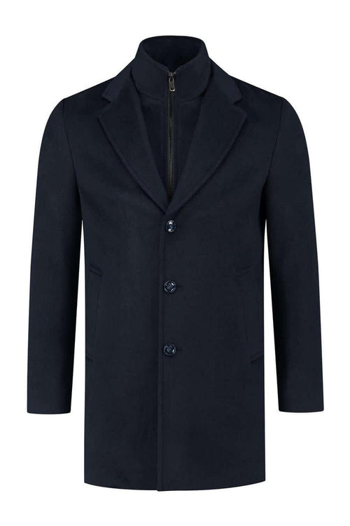 Coat windvanger blauw