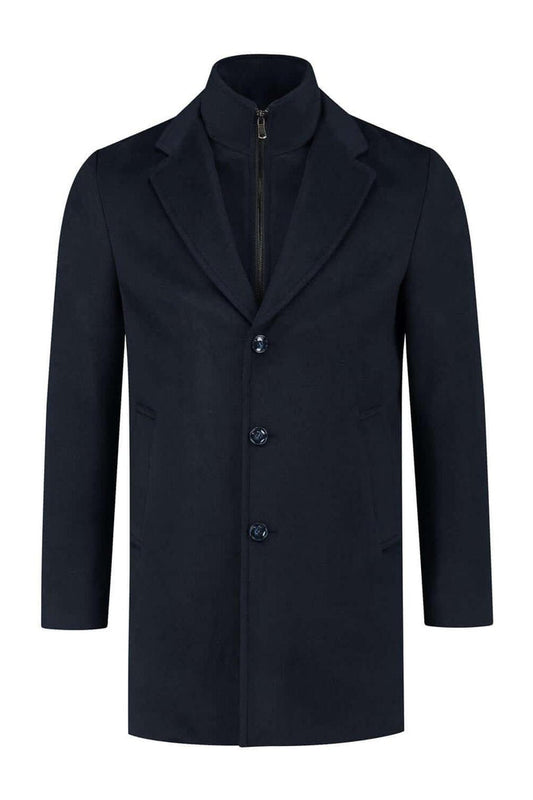 Coat windvanger blauw