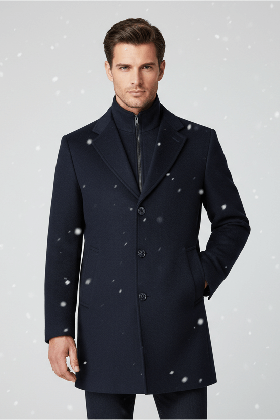 Coat windvanger blauw
