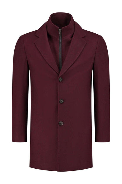 Coat windvanger donkerrood
