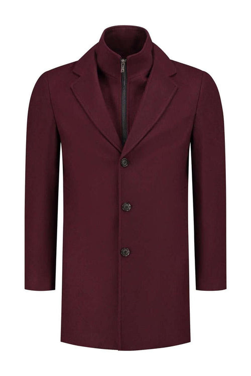 Coat windvanger donkerrood