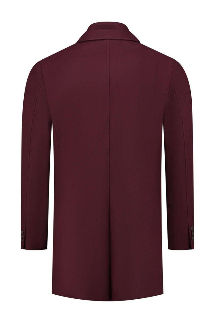 Coat windvanger donkerrood