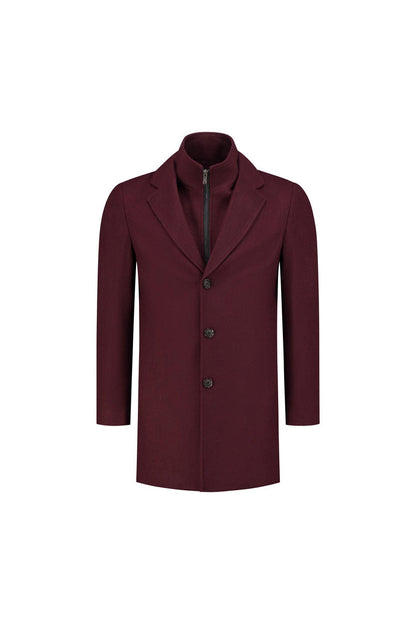 Coat windvanger donkerrood