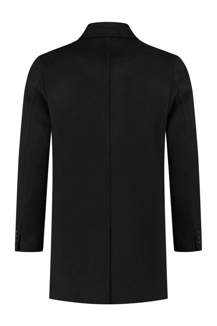 Coat windvanger zwart
