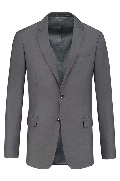 Pak wolblend - grijs 2-delig, elegante grijze blazer met klassieke snit en perfecte pasvorm.