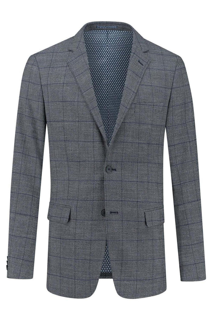 Colbert blokruit grijs-blauw