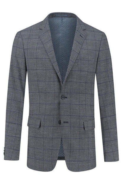 Colbert blokruit grijs-blauw