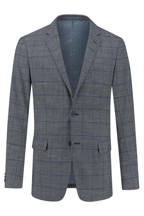 Colbert blokruit grijs-blauw