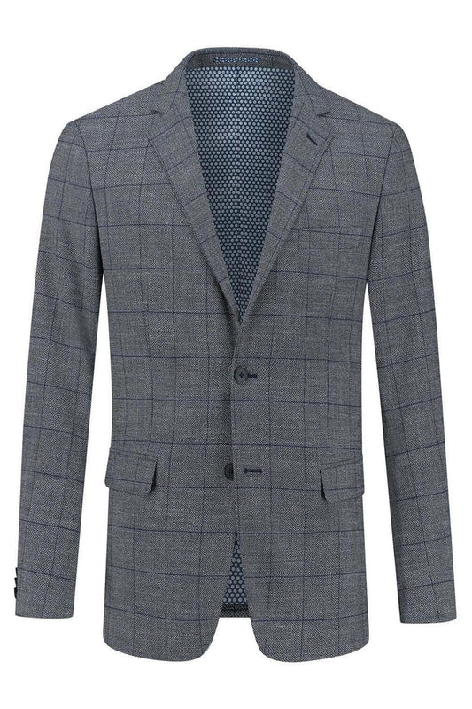 Colbert blokruit grijs-blauw