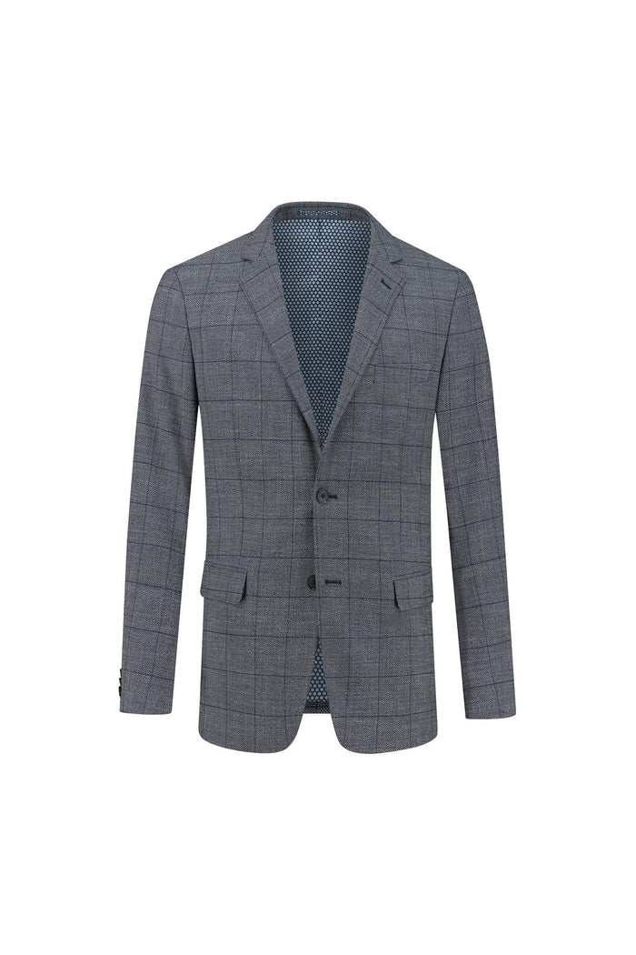 Colbert blokruit grijs-blauw