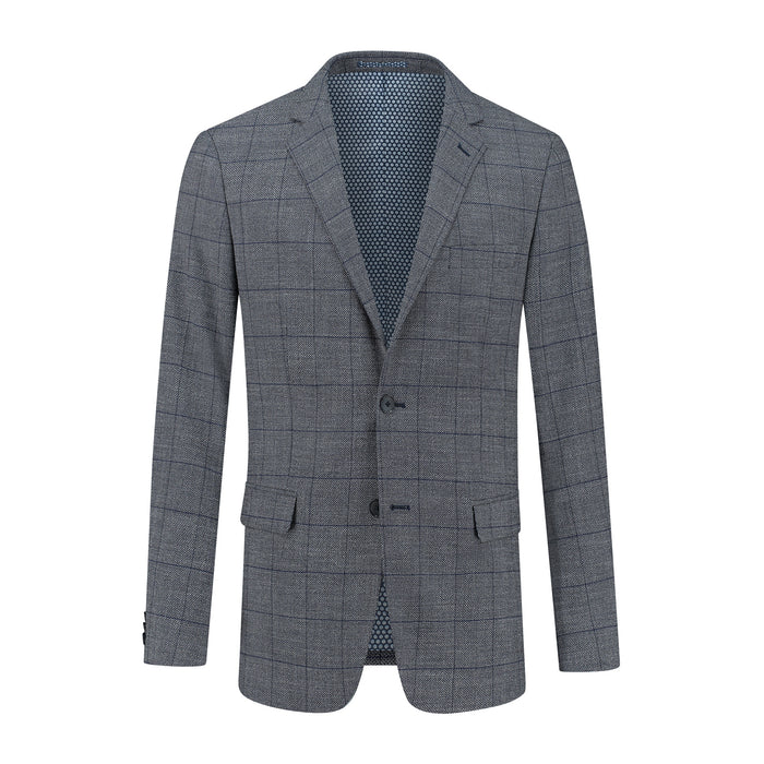 Colbert blokruit grijs-blauw
