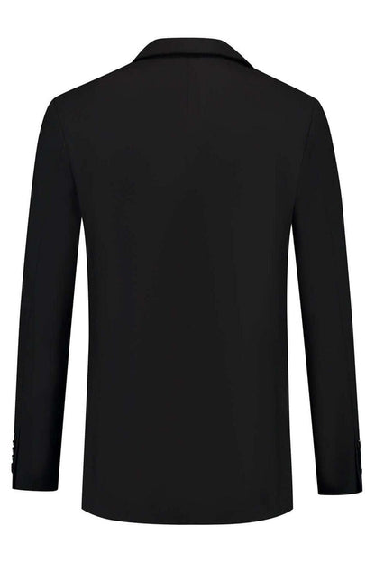 Colbert comfort stretch zwart MixMatch, zwarte blazer met comfort stretch en kreukbestendigheid, achteraanzicht.