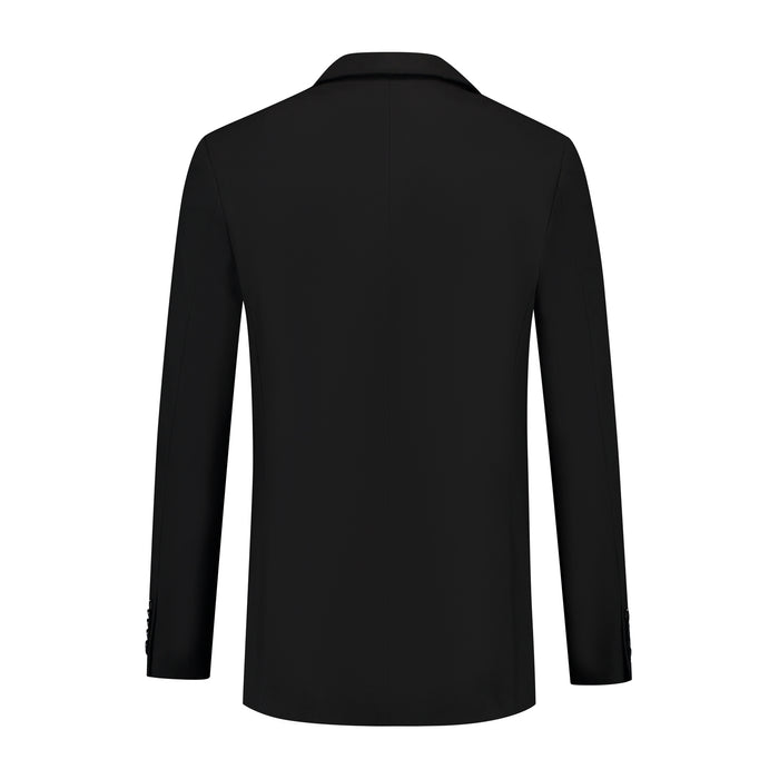 Colbert comfort stretch zwart MixMatch - achterkant van een zwart colbert met stretch en kreukbestendigheid.