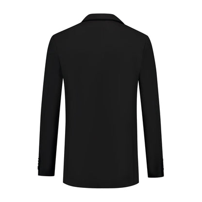 Colbert comfort stretch zwart MixMatch - achterkant van een zwart colbert met stretch en kreukbestendigheid.